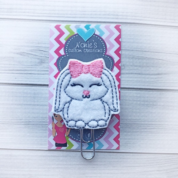 Bunny Paper Clip- Planner Accessories - Easter Paper Clip - Planner Feltie - Planner Clips- Bunny Paperclip- Bunny Feltie- Planner Accessory