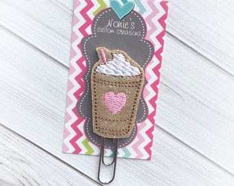 Iced Coffee Paper Clip - Planner Paper Clip - Planner Paperclip - Planner Accessories - Planner Feltie - Coffee Paper Clip - Coffee Feltie