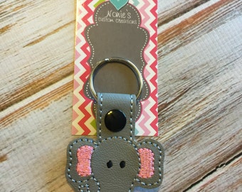 Elephant Keychain - Elephant Key Chain - Grey Elephant Keychain -Elephant Gift