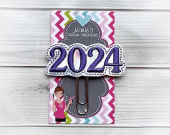 2024 Paper Clip - Year Planner Clip - Planner Paperclip - Planner Accessories - Planner Feltie - 2024 Paperclip -2024 Feltie - Year Feltie