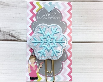 Snowflake Paper Clip - Snowflake Paperclip- Snowflake Clip -Planner Feltie- Winter Feltie- Snowflake Feltie-Christmas Feltie