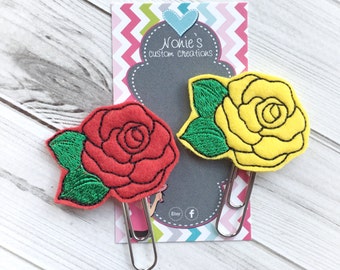 Rose Paper Clip - Rose Paperclip - Planner Paperclip - Planner Accessories - Flower Paper Clip - Rose Feltie