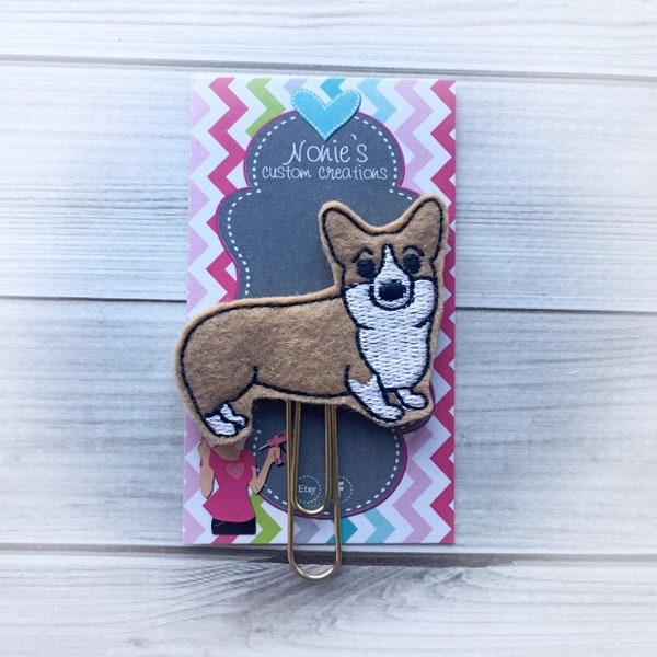Corgi Paper Clip- Corgi Paperclip - Corgi Feltie- Planner Paper Clips - Planner Accessory - Dog Feltie