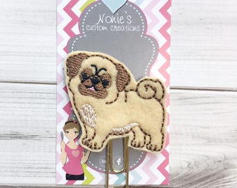 Pug Paper Clip- Pug Paperclip - Planner Accessories - Pug Feltie- Planner Paper Clips - Planner Accessory