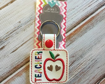 Teacher Keychain - Teacher Gift - School Keychain - Teacher Key Chain - Teacher Appreciation Gift - Apple Keychain