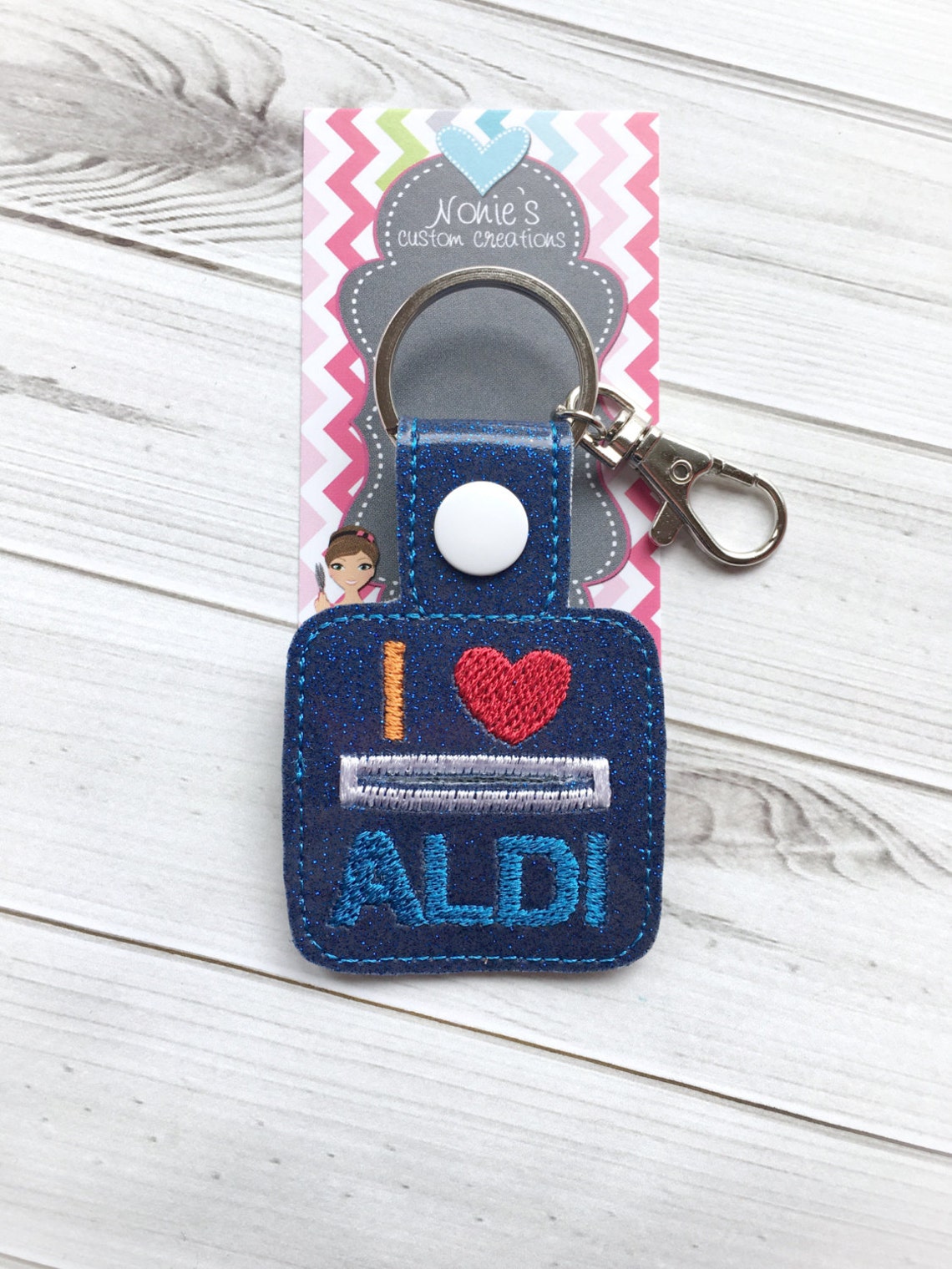Aldi Keychain Aldi Key Chain Quarter Keeper Aldi Quarter Etsy