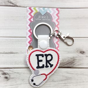 ER Keychain - Doctor Keychain - Nurse Keychain - Emergency Room Keychain - Medical Keychain - Nurse Gift - Stethoscope Keychain