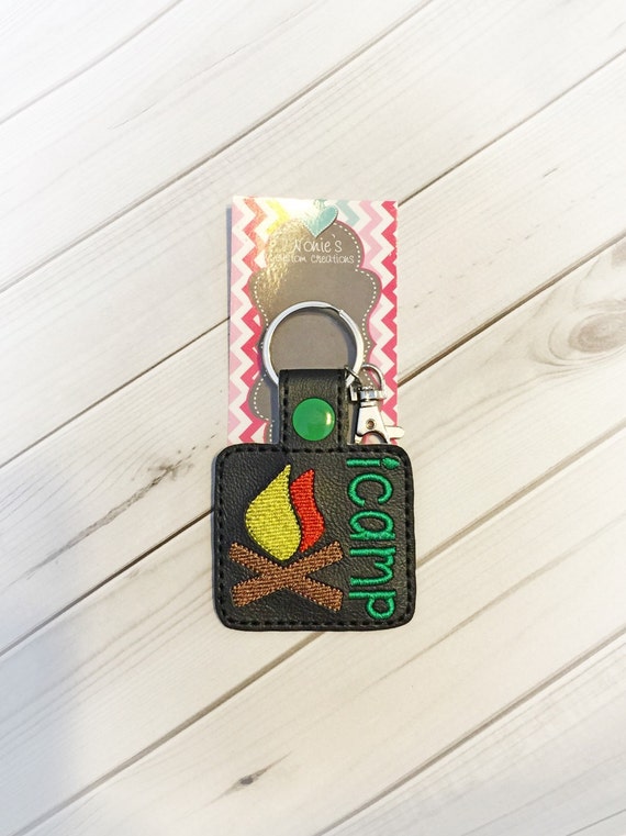 Camping Keychain Camp Keychain Camper Keychain Camping Etsy