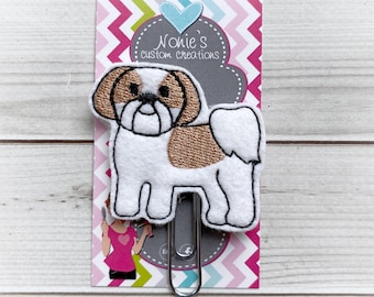 Shih Tzu Paper Clip- Shih Tzu Paperclip - Shih Tzu Feltie- Planner Paper Clips - Planner Accessory - Dog Feltie