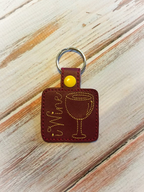 Wine Glass Keychain Vino Keychain Wine Key Chain Wine Etsy