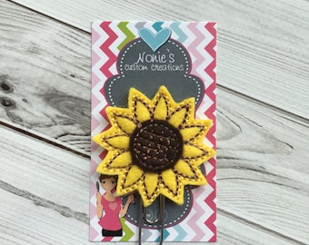 Sunflower Paper Clip - Sunflower Paperclip - Planner Paperclip - Planner Accessories - Flower Paper Clip - Sunflower Feltie