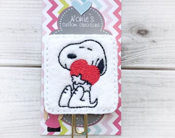 Snoopy Inspired Paper Clip - Dog Paperclip -Planner Accessories - Dog Feltie - Peanuts Paperclip - Peanuts Feltie - Dog Clip
