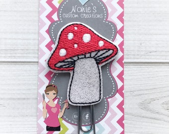 Toadstool Paper Clip - Mushroom Paperclip -Gnome Paperclip - Planner Paperclip - Planner Accessories - Toadstool Feltie - Mushroom Feltie