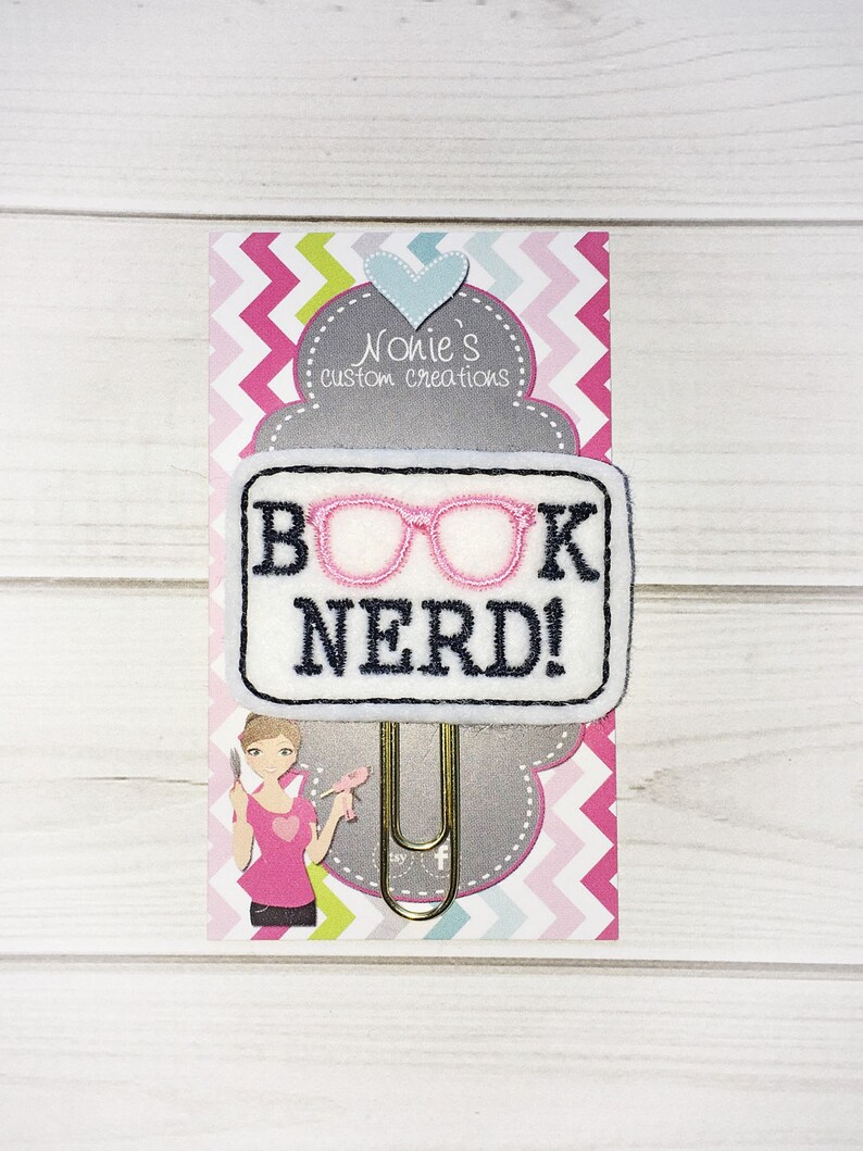 Book Nerd Paper Clip Book Nerd Paperclip Planner Clip Etsy