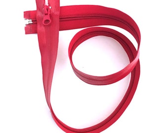 teilbarer Reißverschluss, 75cm, wasserabweisend, rot