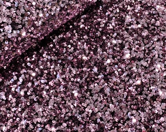 Remnant 65 cm sequin fabric old pink