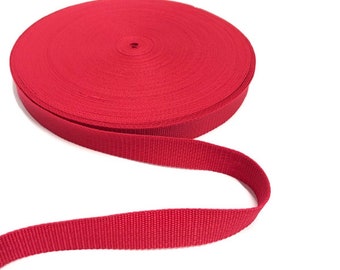 1m Gurtband Polypropylen rot, 25mm breit