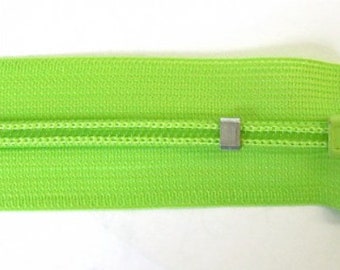 concealed zipper, 25 cm, adjustable, lime green