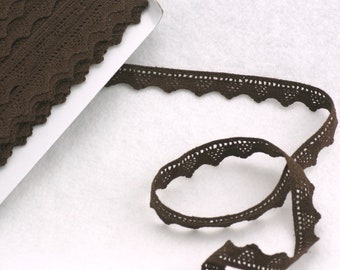 Brown Crochet lace trim 1.8 cm wide