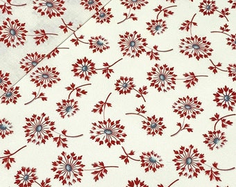 Patchworkstoff rote Pusteblume auf cremeweiß  100%BW, 110cm breit