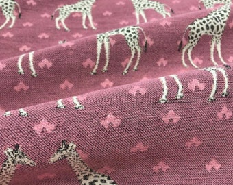 Gobeline Doubleface Giraffen auf rosa-beere