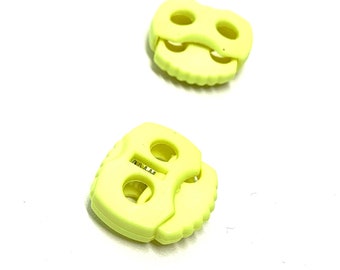 Cord stopper neon-yellow, 2pcs.