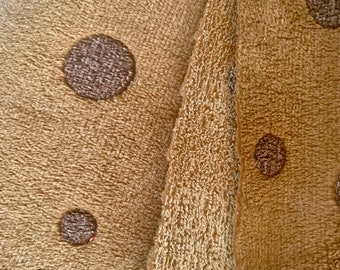 Micro-Fleece große Punkte beige-braun Meterware 100% Polyester
