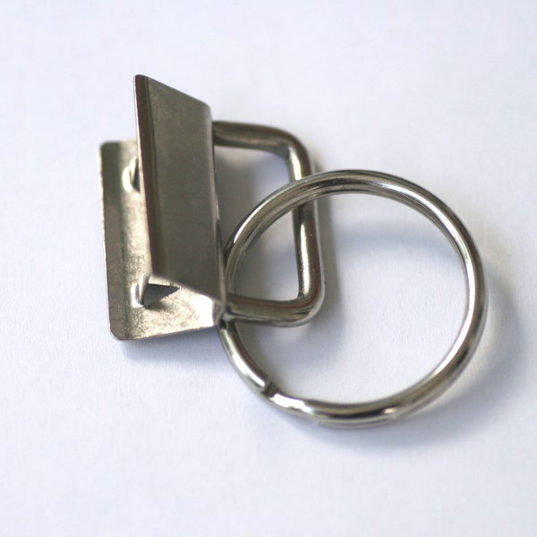 1 Stück Schlüsselbandrohling für 2,5cm Gurtband, silbern