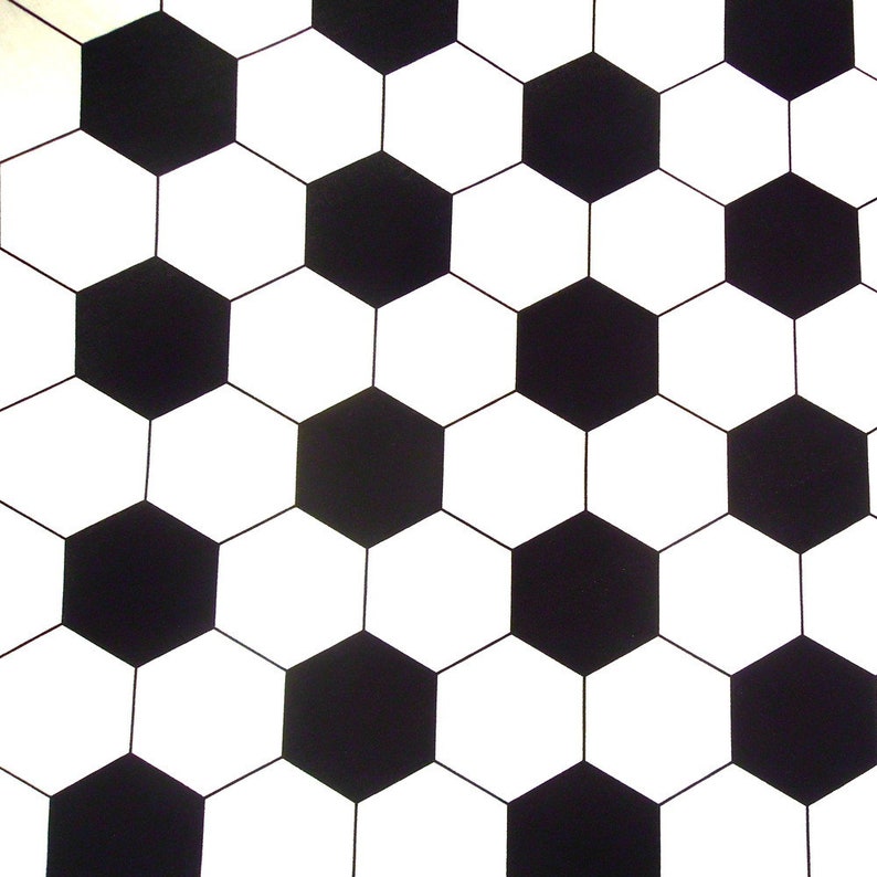 Fabric football hexagon black and white football 100% cotton image 1
