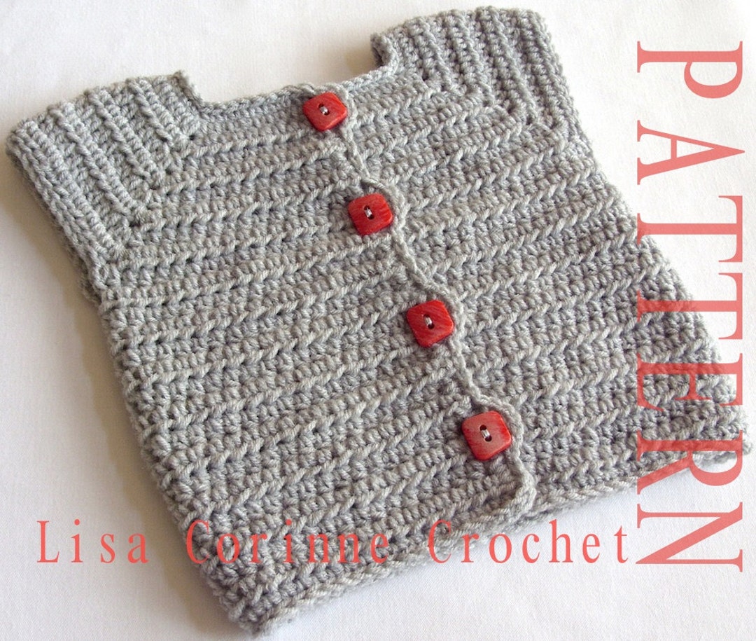 Baby Girl Sweater Vest Crochet PATTERN Baby Sweater PATTERNS Etsy