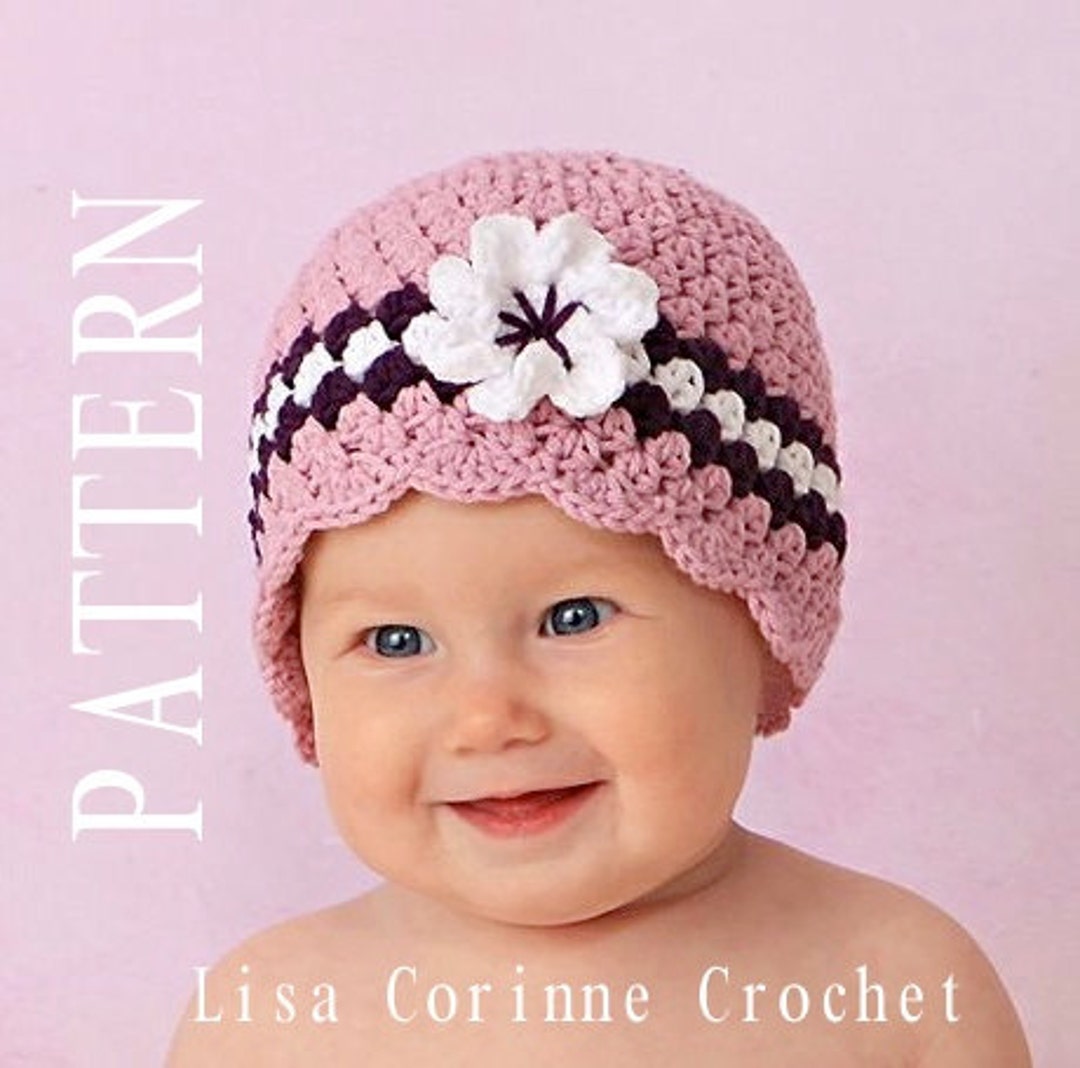 Crochet Baby Hat With Flower Baby Girl Crochet PATTERN Baby - Etsy