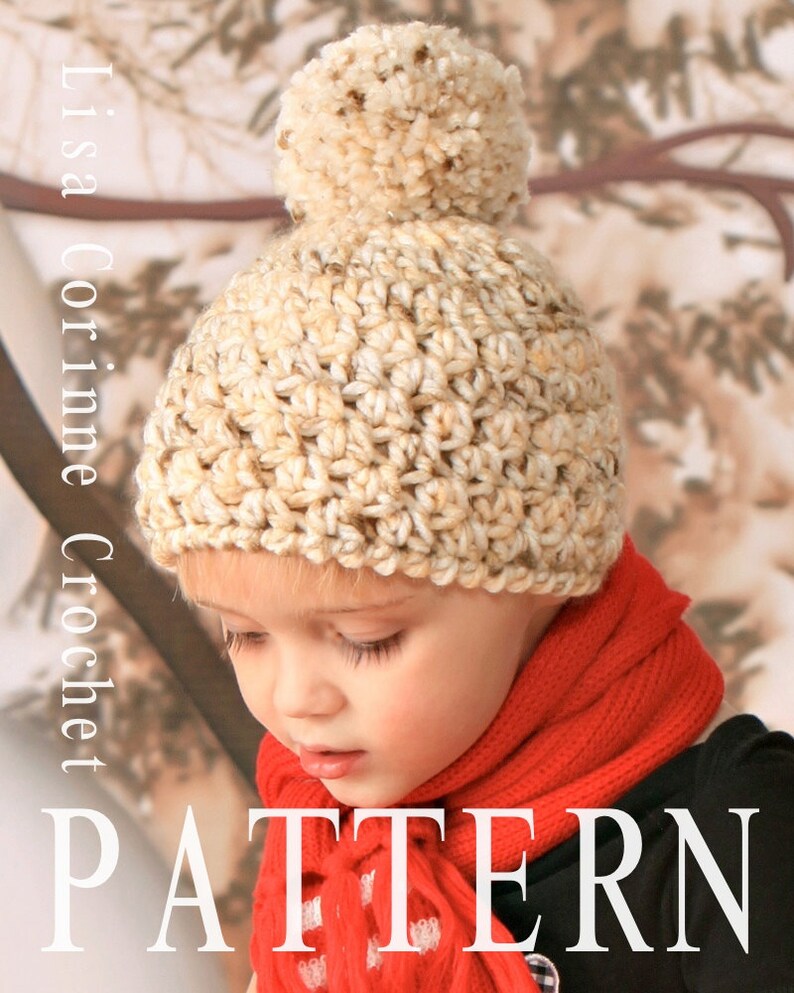 Pom Pom Hat Crochet Hat PATTERN Crochet Baby Hats Baby Boy - Etsy