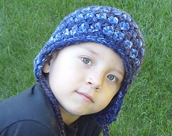 Earflap Hat, Easy Winter Hat Crochet Patterns, 10 Sizes Newborn - Adult, Textured Crochet Hat, Earflap Hat Bulky Yarn Crochet Pattern, 11A