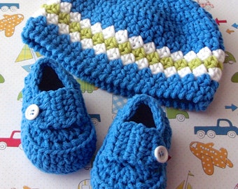 Crochet Hat PATTERN, Baby Booties Booties Crochet Pattern, Easy Baby Gift Set Crochet PATTERN, Crochet Baby Beanie Hat and Shoes, 3