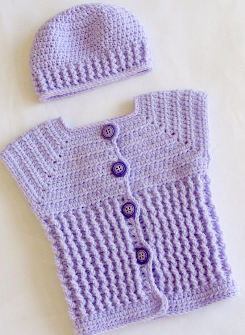 Baby Girl Sweater Vest and Hat Set Crochet PATTERN Baby Etsy