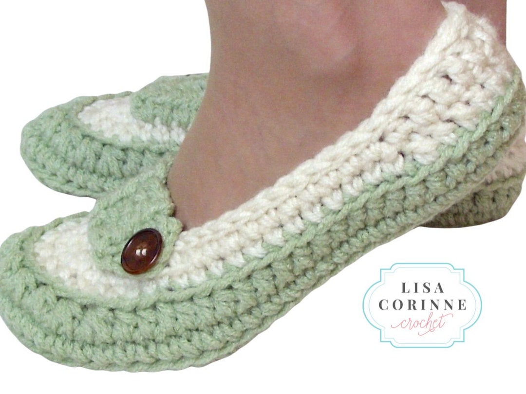 Womens Crochet Slipper PATTERN, Easy Crochet Shoes Pattern, Womens