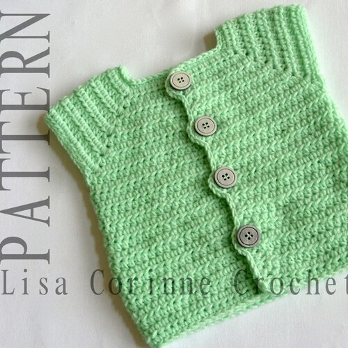 Baby Girl Sweater Vest Crochet PATTERN Baby Sweater PATTERNS Etsy