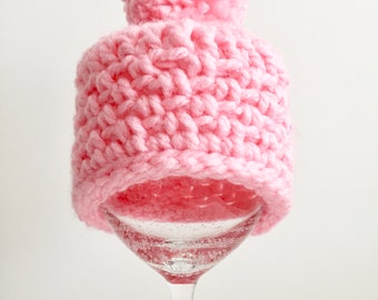 Winter Pom Pom Hat PATTERN, Easy Crochet Hat, Bulky Yarn Crochet Pattern, Easy Hat Pattern, 10 Sizes Newborn - Adult, Photo Prop Pattern, 25