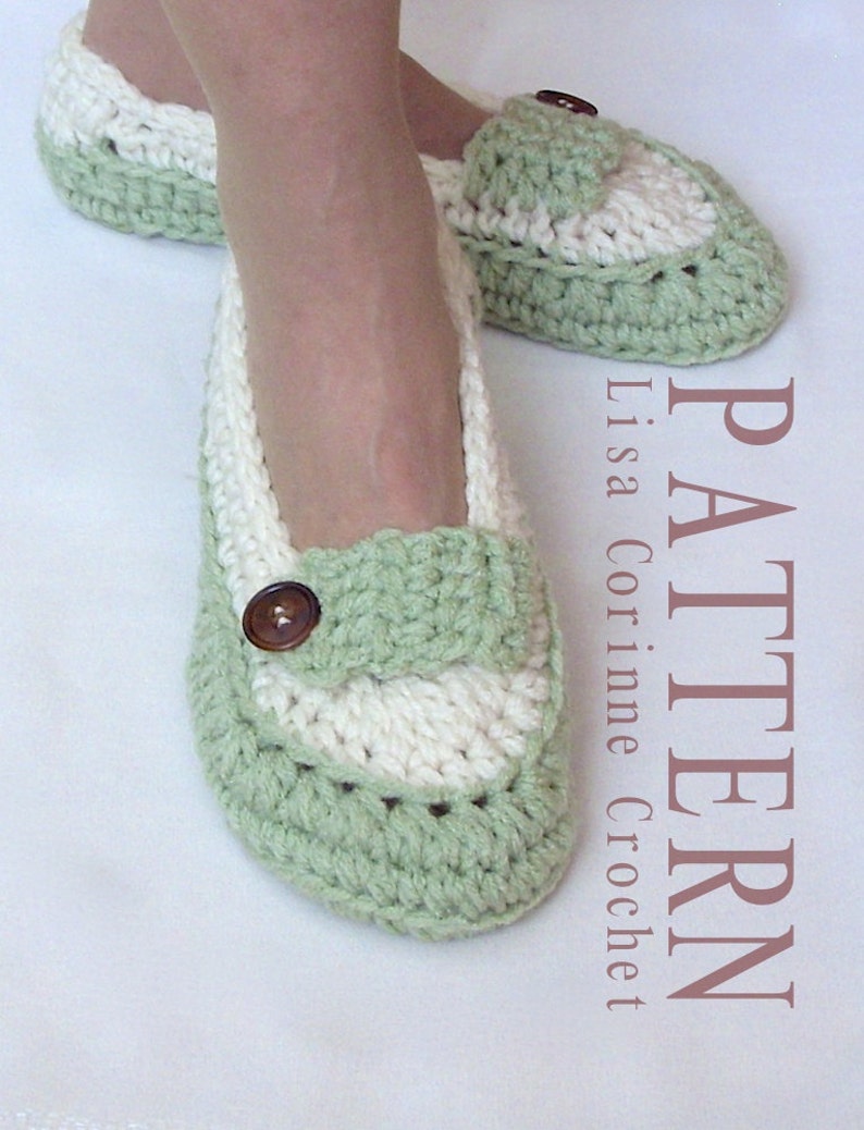 Crochet Slippers PATTERN Womens House Slippers Ladies Etsy