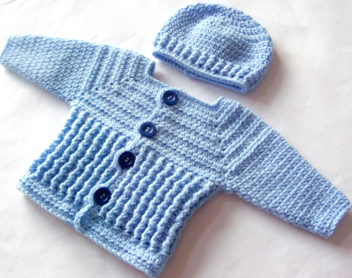 Baby Boy Sweater Crochet PATTERN Crochet Baby Sweater and - Etsy