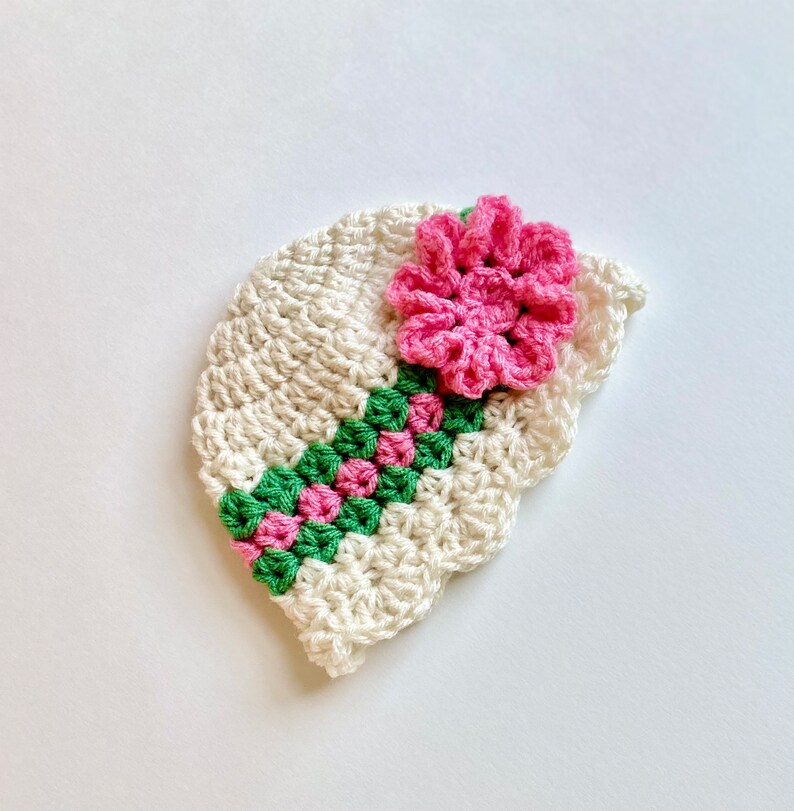 Crochet Baby Hat With Flower Baby Girl Crochet PATTERN Baby Etsy