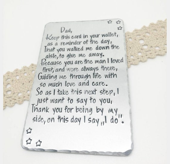 Father Of The Bride Wedding Day Gift Original Poem Wedding Etsy