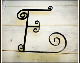Metal Initial E, Capitol Letter E, Custom Scrolled Metal. Wall Art. Great for wall or wreath.