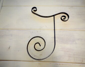 Metal Initial J, Capitol Letter J, Custom Scrolled Metal. Wall Art. Great for wall or wreath.