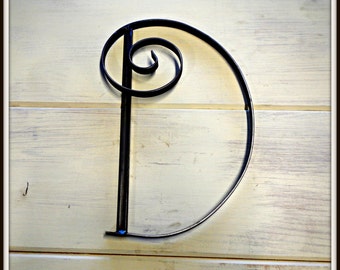 Metal Initial D, Capitol Letter D, Custom Scrolled Metal. Wall Art. Great for wall or wreath.