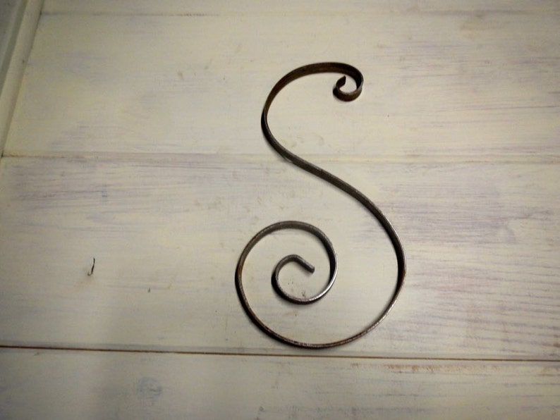 Metal Initial S Capitol Letter S Custom Scrolled Metal Wall Etsy