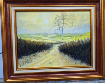 Peinture paysage de lumière,  peinture murale huile sur toile, peinture contemporaine lumineuse, cadeau maison pièce unique et originale