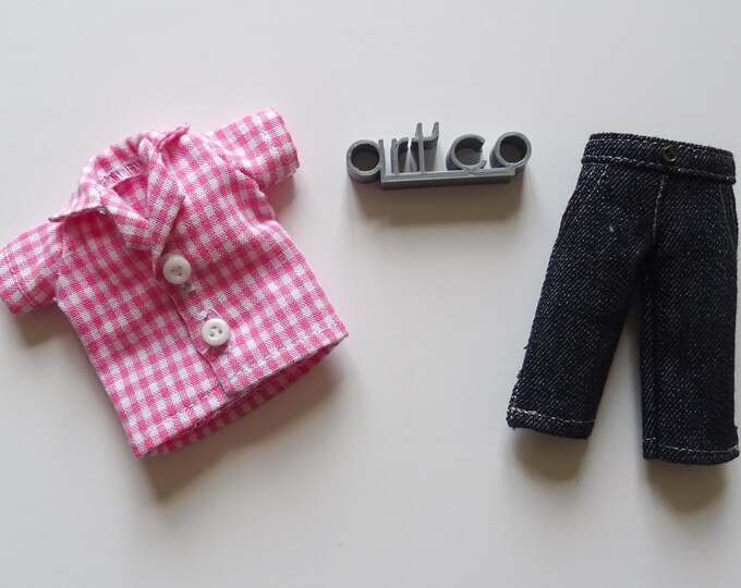 Gingham peplum 2pc pants set 20062835 main image 1