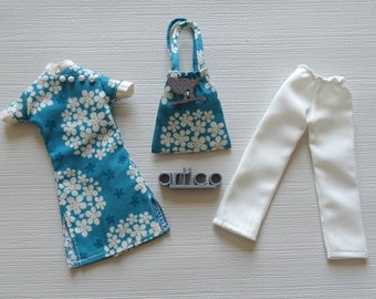 Tunique asiatique en coton japonais. Pour poupée skipper. Une création ART'CO