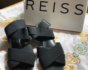 Reiss Black Elasticated ‘Claudia’ Low Heel Shoes - Size 40